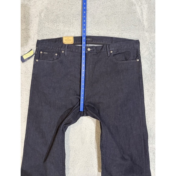NWT Polo Ralph Lauren Men's 46Bx34 The Prospect Straight Dark Wash Indigo Jeans - Picture 3 of 16